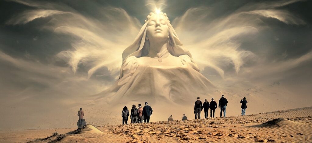 vision en el desierto de mujer despertando conciencia