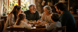 La mesa familiar: La importancia de comer en familia.