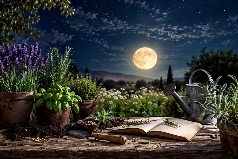 Imagen de portada de «Jardín lunar hierbas medicinales: cultiva con los ciclos de la luna».
