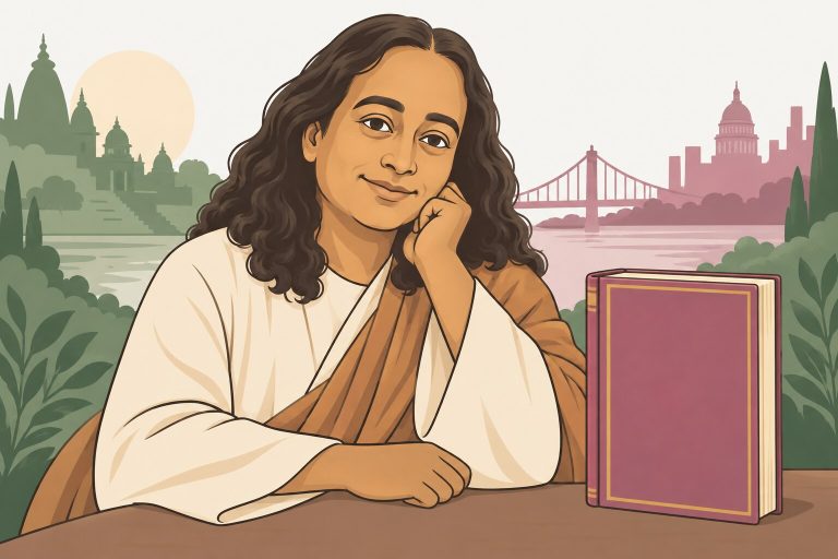Ilustración de una persona meditando con una luz que sube por su columna hasta la coronilla