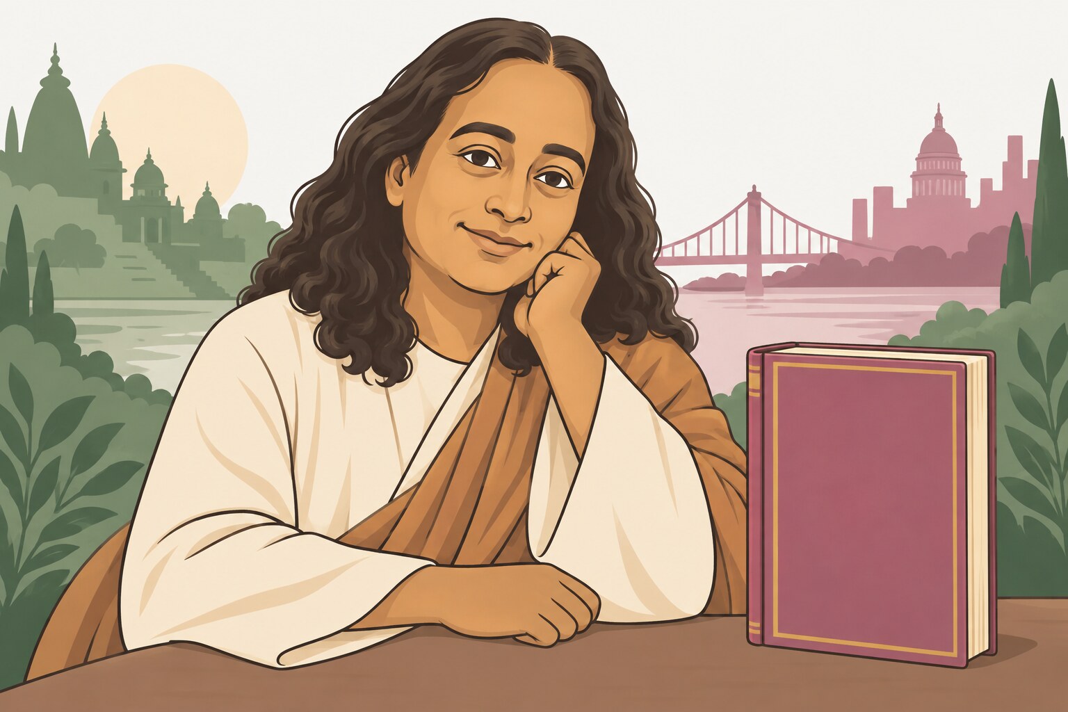 Ilustración de una persona meditando con una luz que sube por su columna hasta la coronilla